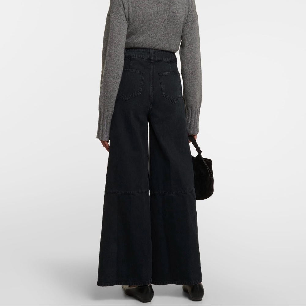 Khaite Isla high waist wide leg jeans, black , 28